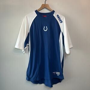 NFL Indianapolis Colts Football Short Sleeve Tunic Top Blue White Size Large